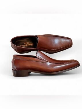 Donald J. Pliner Men’s Cognac Leather Slip-On Loafers-Size 11